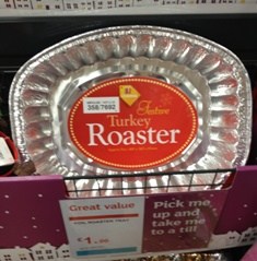 Aluminium trays on display to shoppers in Argos
